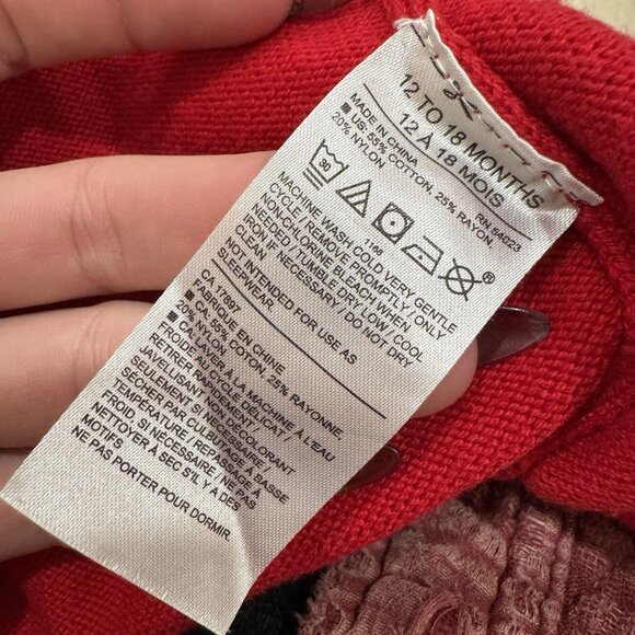 Baby Janie and Jack Baby Sweater Dress in Pink Red‎ Valentines 12-18 - Picture 10 of 11